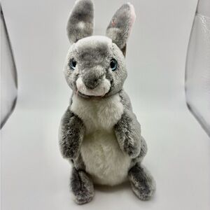 Ty Gray and White Stuffed Bunny Hopper